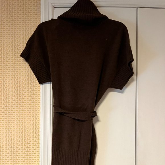 Axcess Brown Tunic, Cowlneck Sweater with Sash - Medium - Picture 3 of 6